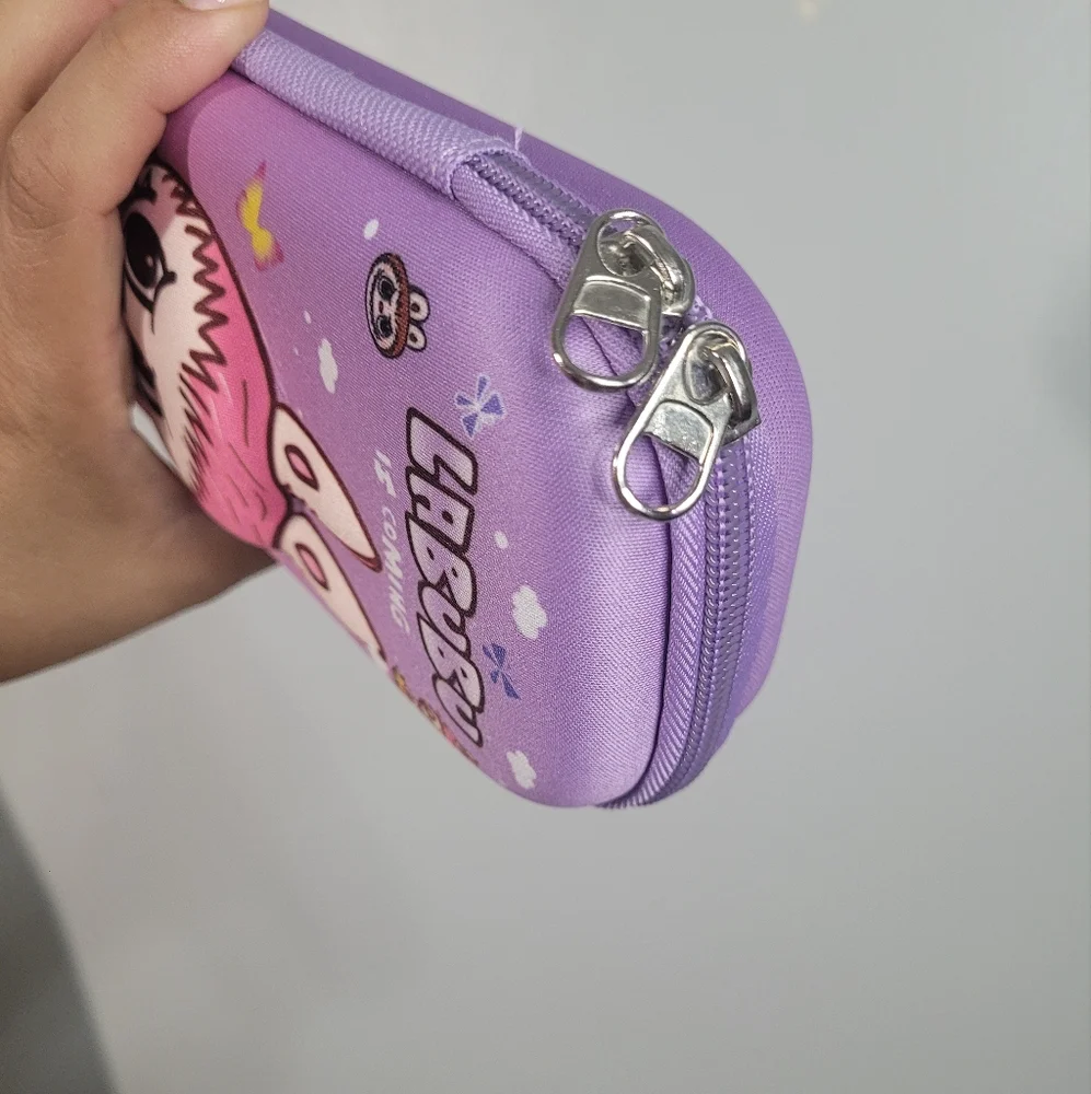 Purple Labubu Character Pencil Case. 3D